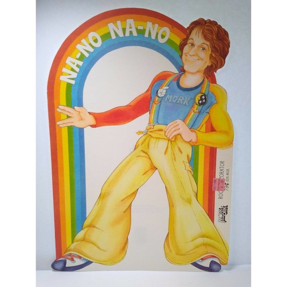 Mork And Mindy Robin Williams 1979 Original Diecut Wall Display Retro Rainbow - Picture 2 of 8